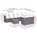 vidaXL Garten-Sofa-Set mit Kissen Polyrattan