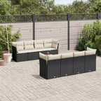 vidaXL Garten-Sofa-Set mit Kissen Polyrattan