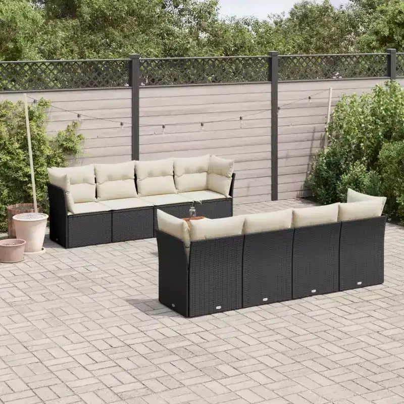vidaXL Garten-Sofa-Set mit Kissen Polyrattan