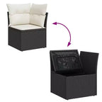 vidaXL Garten-Sofa-Set mit Kissen Polyrattan