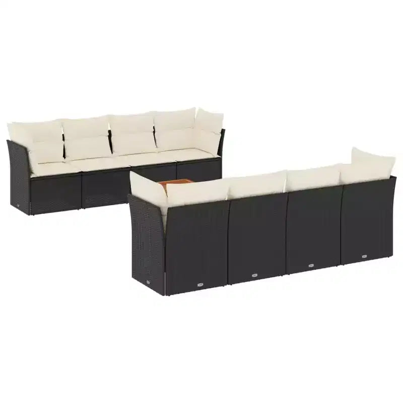 vidaXL Garten-Sofa-Set mit Kissen Polyrattan