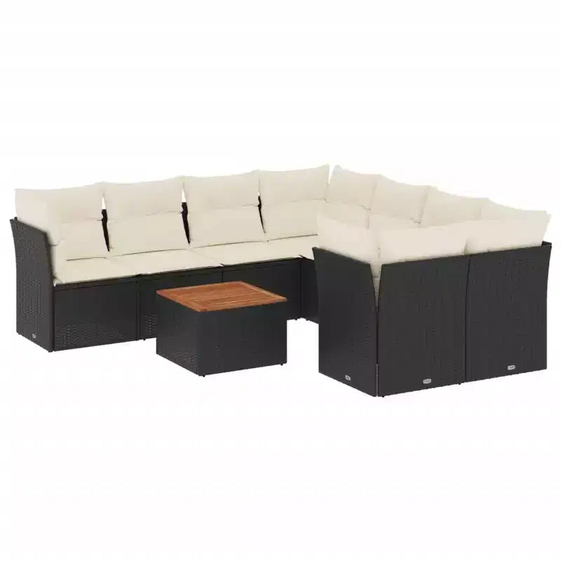 vidaXL Garden Sofa Set with Cushions Poly Rattan