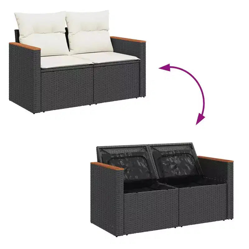 vidaXL Trendy Outdoor-Sofaset mit Kissen und Tisch
