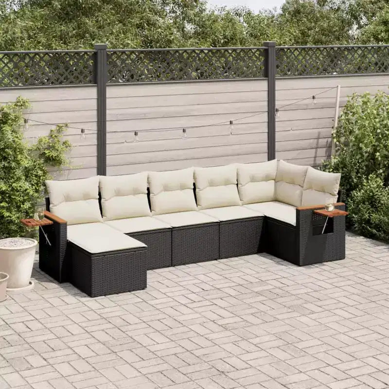 vidaXL Garten-Sofa-Set PE Rattan Große verstellbare Füße