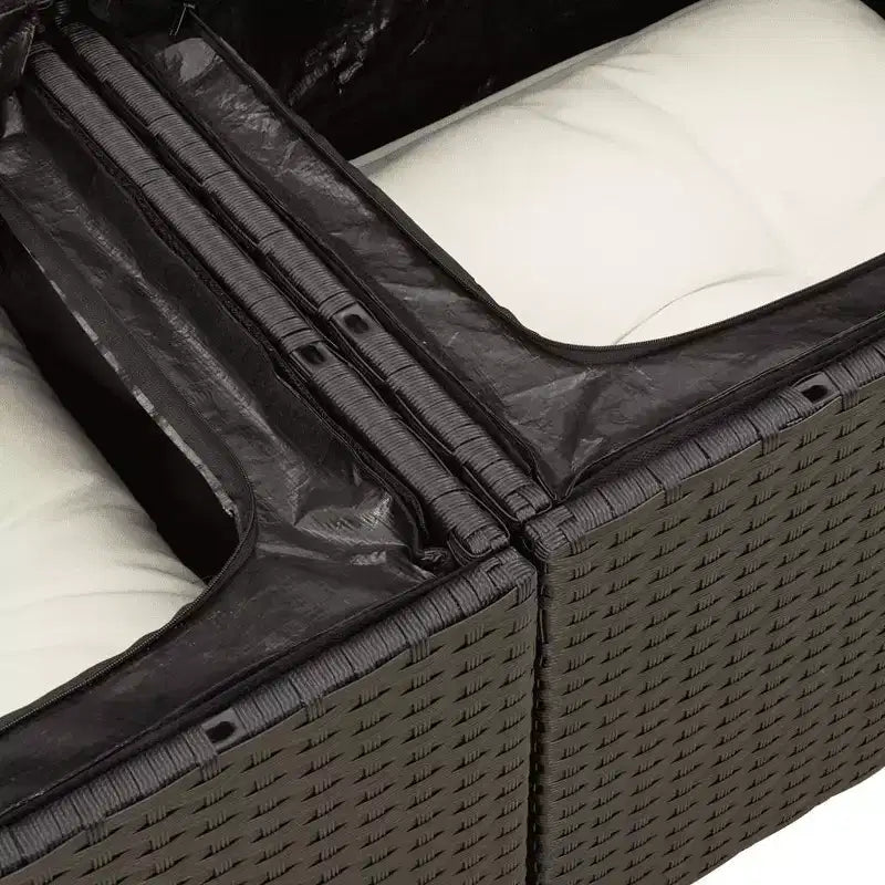 vidaXL Modulares Outdoor-Sofa-Set mit Kissen und Stauraum