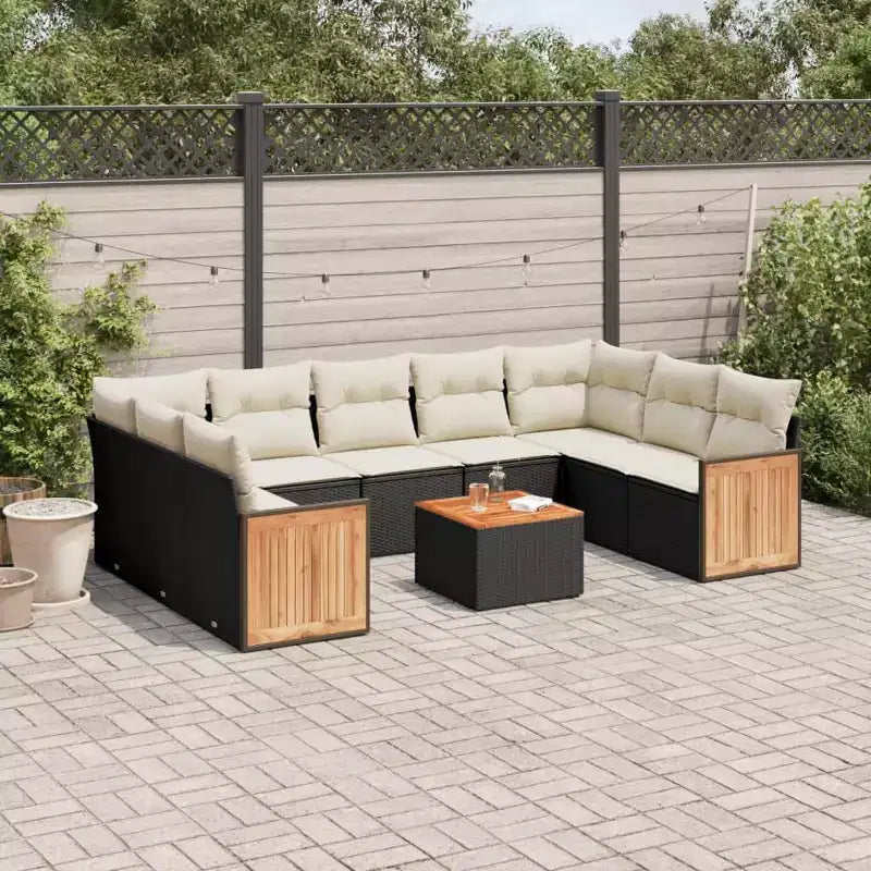vidaXL Modulares Outdoor-Sofa-Set mit Kissen und Stauraum