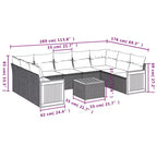 vidaXL Modulares Outdoor-Sofa-Set mit Kissen und Stauraum