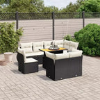 vidaXL Loungesofa-Set Garten PE Rattan 9-teilig