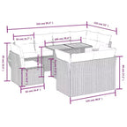 vidaXL Loungesofa-Set Garten PE Rattan 9-teilig