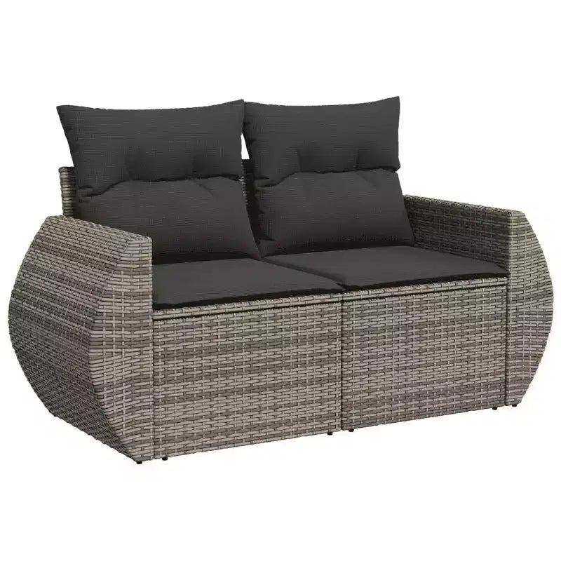 vidaXL Loungesofa-Set Garten PE Rattan 9-teilig