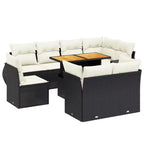 vidaXL Loungesofa-Set Garten PE Rattan 9-teilig