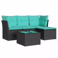 vidaXL Modular Outdoor Sofa Set with Cushions - Poly Rattan
