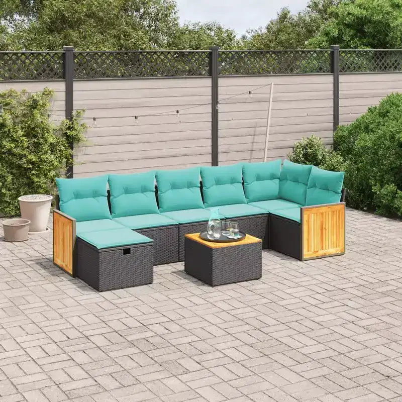 vidaXL Polyrattan Garten-Sofa-Set mit Kissen
