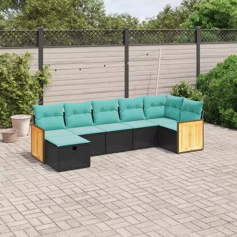 vidaXL Polyrattan Garten-Sofa-Set mit Kissen