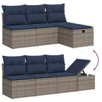 vidaXL Polyrattan Garten-Sofa-Set mit Kissen