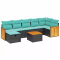 vidaXL Polyrattan Garten-Sofa-Set mit Kissen