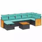 vidaXL Polyrattan Garten-Sofa-Set mit Kissen