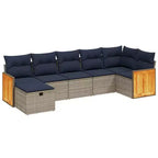 vidaXL Polyrattan Garten-Sofa-Set mit Kissen