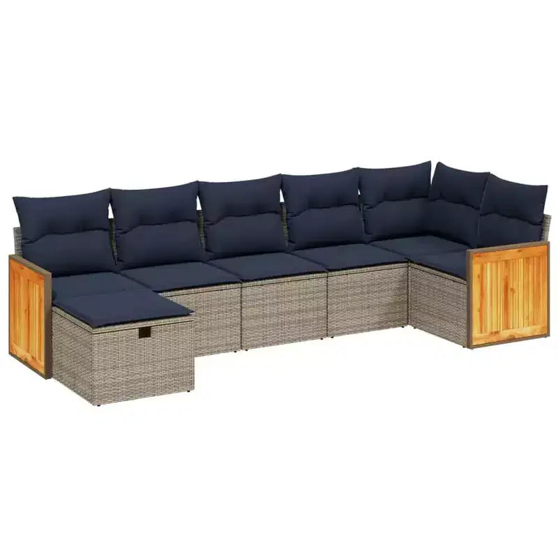 vidaXL Polyrattan Garten-Sofa-Set mit Kissen