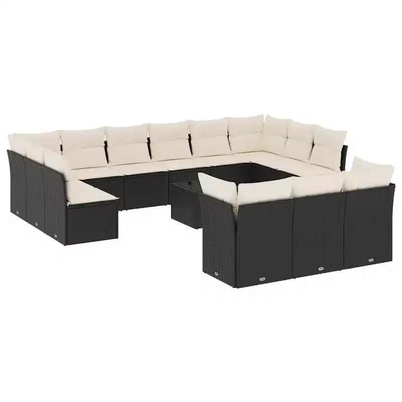 vidaXL Outdoor Sofa Set with Cushions Poly Rattan Furniture