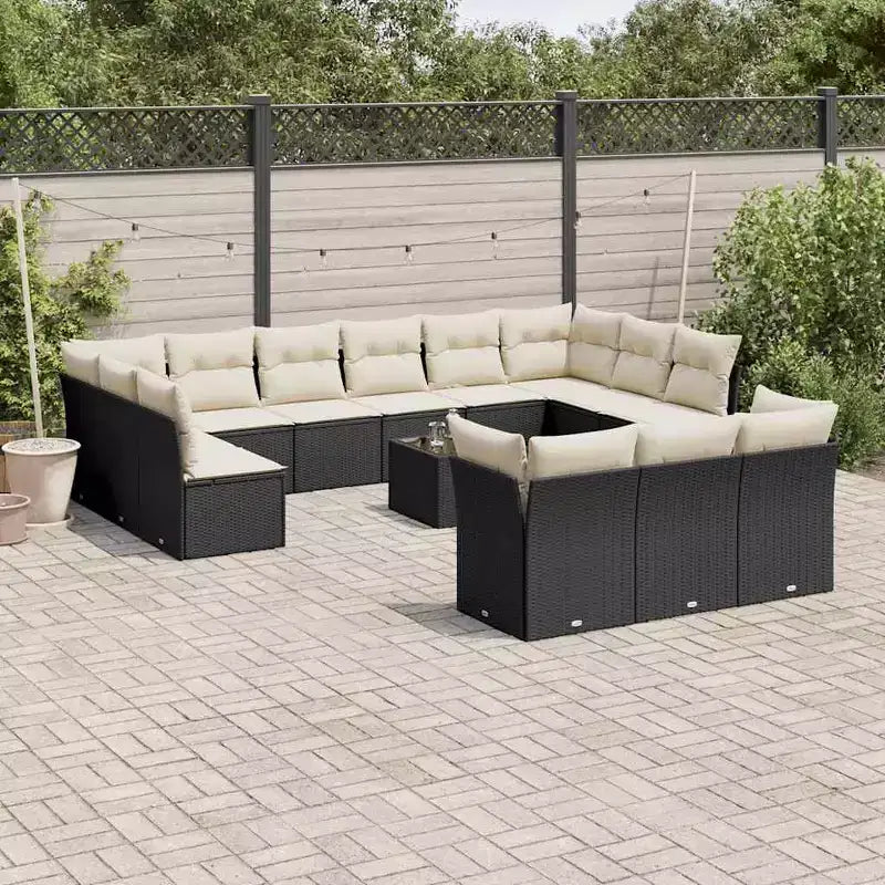 vidaXL Outdoor-Loungeset mit Kissen Polyrattan Gartenmöbel