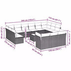 vidaXL Outdoor-Loungeset mit Kissen Polyrattan Gartenmöbel
