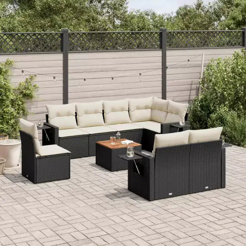 vidaXL Modulares Gartensofa-Set mit Kissen Polyrattan