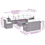 vidaXL Modulares Gartensofa-Set mit Kissen Polyrattan