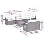 vidaXL Modulares Gartensofa-Set mit Kissen Polyrattan