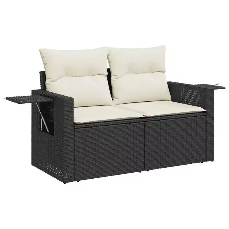 vidaXL Modulares Gartensofa-Set mit Kissen Polyrattan