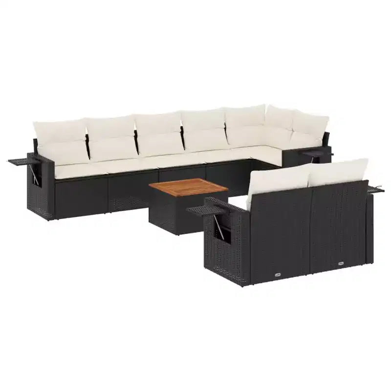 vidaXL Modulares Gartensofa-Set mit Kissen Polyrattan