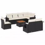 vidaXL Modular Garden Sofa Set with Cushions Poly Rattan
