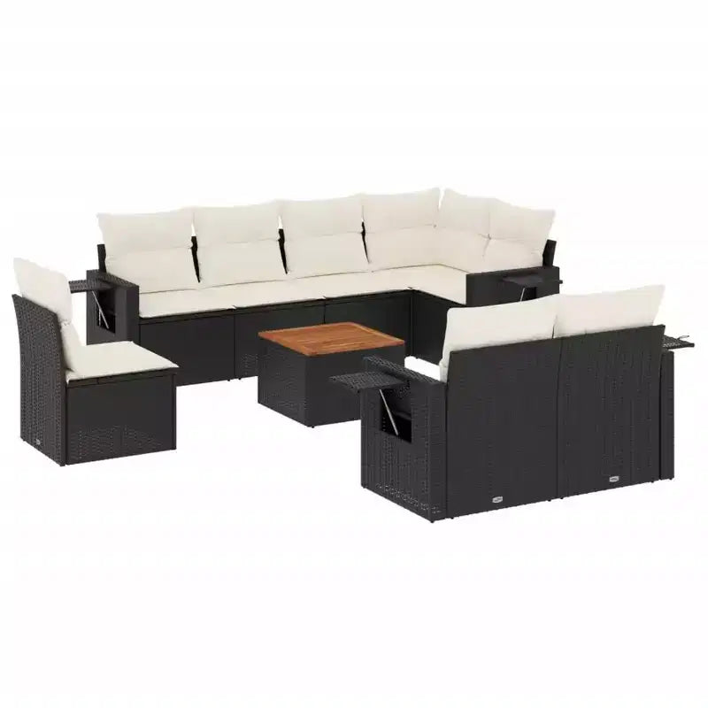 vidaXL Modular Garden Sofa Set with Cushions Poly Rattan