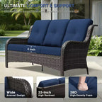 UPTIOT Premium Outdoor-Sofa-Set mit drehbaren Stühlen und multifunktionalen Hockern