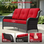 UPTIOT Premium Outdoor-Sofa-Set mit drehbaren Stühlen und multifunktionalen Hockern