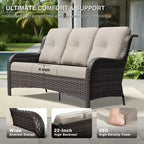 UPTIOT Premium Outdoor-Sofa-Set mit drehbaren Stühlen und multifunktionalen Hockern
