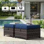 UPTIOT Premium 2-Sitzer Outdoor-Sofa-Set mit Drehstühlen & multifunktionalen Hockern