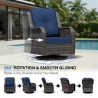 UPTIOT Premium 2-Sitzer Outdoor-Sofa-Set mit Drehstühlen & multifunktionalen Hockern