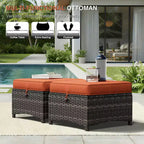 UPTIOT Premium 2-Sitzer Outdoor-Sofa-Set mit Drehstühlen & multifunktionalen Hockern