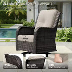 UPTIOT Premium 2-Sitzer Outdoor-Sofa-Set mit Drehstühlen & multifunktionalen Hockern