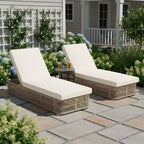 Christopher Knight Home Orietta 3 Piece Outdoor Adjustable Rope Chaise Lounges with Ceramic Tile End Table
