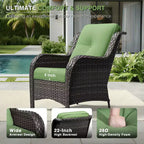 UPTIOT Outdoor Rattansofa mit 2 Sitzen und 4 Stühlen inklusive wetterfester Polster