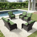 UPTIOT Outdoor Rattansofa mit 2 Sitzen und 4 Stühlen inklusive wetterfester Polster