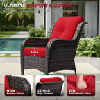 UPTIOT Outdoor Rattansofa mit 2 Sitzen und 4 Stühlen inklusive wetterfester Polster