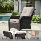 UPTIOT Outdoor Rattansofa mit 2 Sitzen und 4 Stühlen inklusive wetterfester Polster