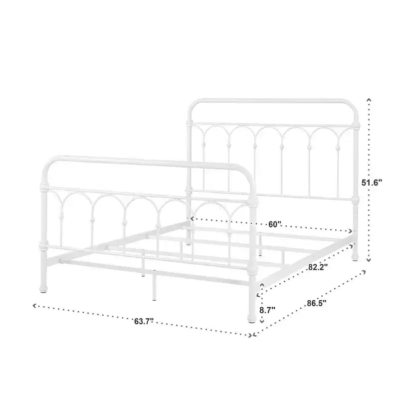 Caledonia Casted Knot Metallbett Queen-Size - Antikweiß - iNSPIRE Q