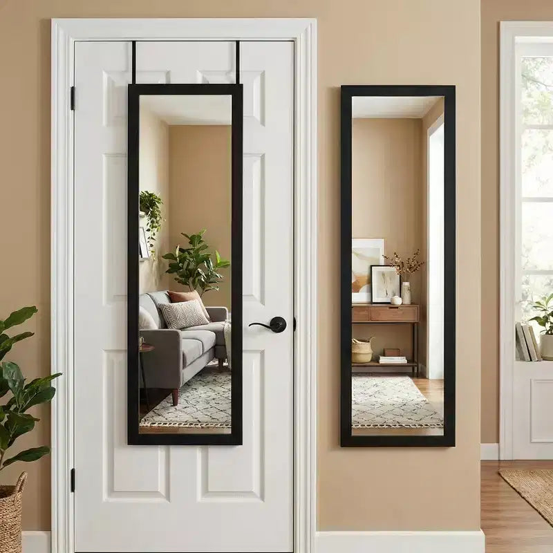 Americanflat 15x51 Over The Door Mirror - Hanging Full Length Mirrors with Engineered Wood - Modern Mirror for Living Room - Mirrors for Wall Display