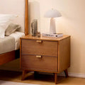 Linea Tambour 2 Drawer Nightstand with Brass Pull