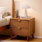 Linea Tambour 2 Drawer Nightstand with Brass Pull
