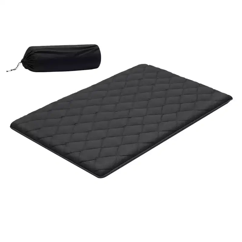 VEVOR Japanese Tatami Mat, Full Size Foldable Japanese Tatami Mattress, Futon Mattress with Storage Bag, 9-Layer Floor Mat, 80 x 54 x 3.5 in, Black